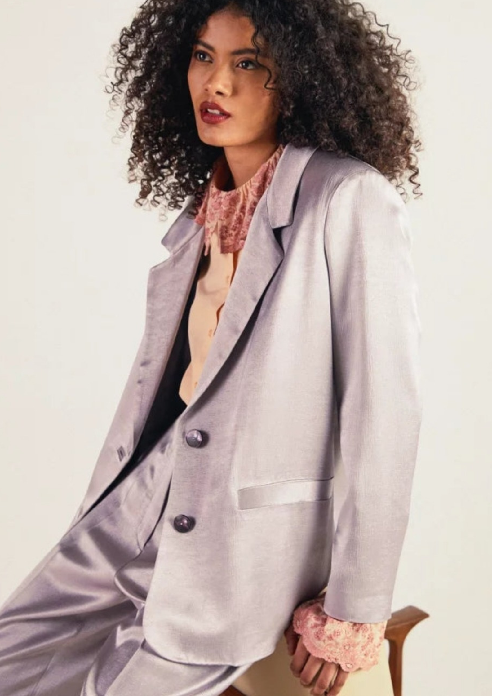 Momoni - Dayton Jacket in Satin Crepe - Lilac