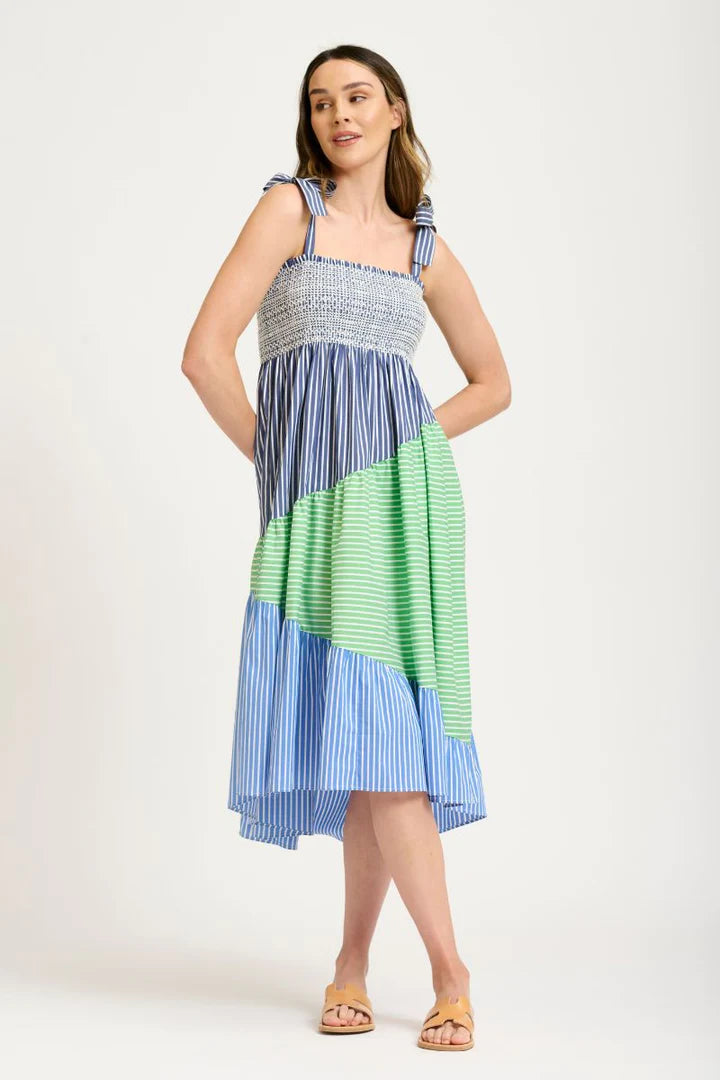 Shirty - The Tiered Skirt Dress - Azure Combo