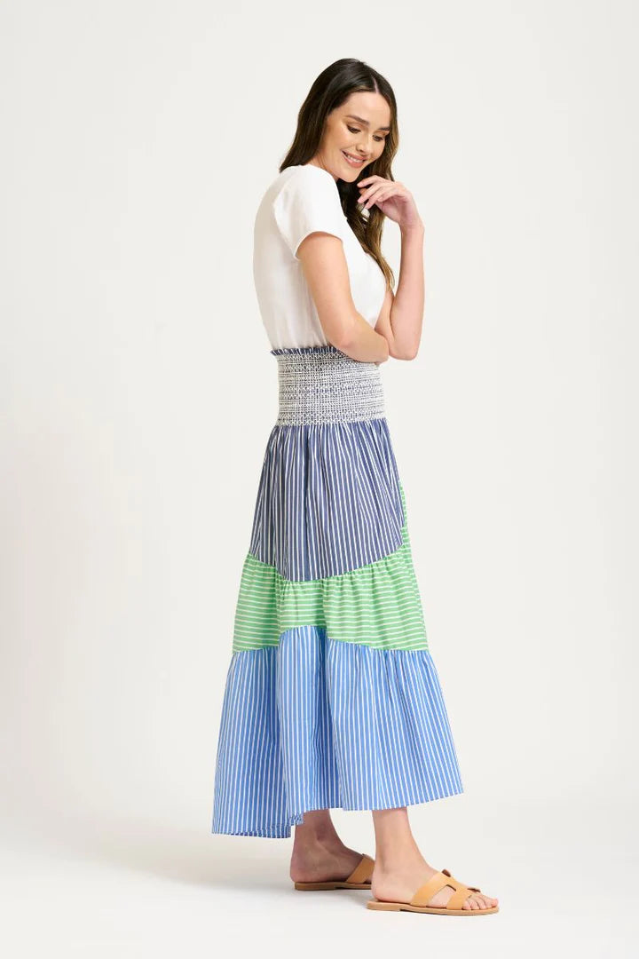 Shirty - The Tiered Skirt Dress - Azure Combo