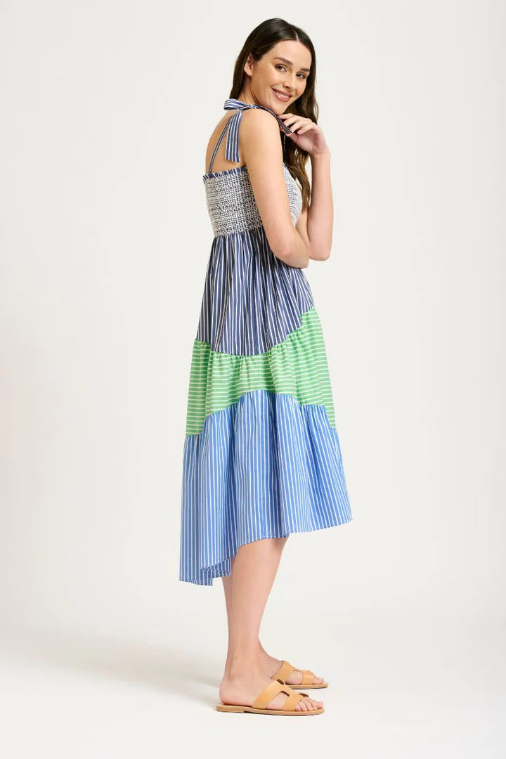 Shirty - The Tiered Skirt Dress - Azure Combo