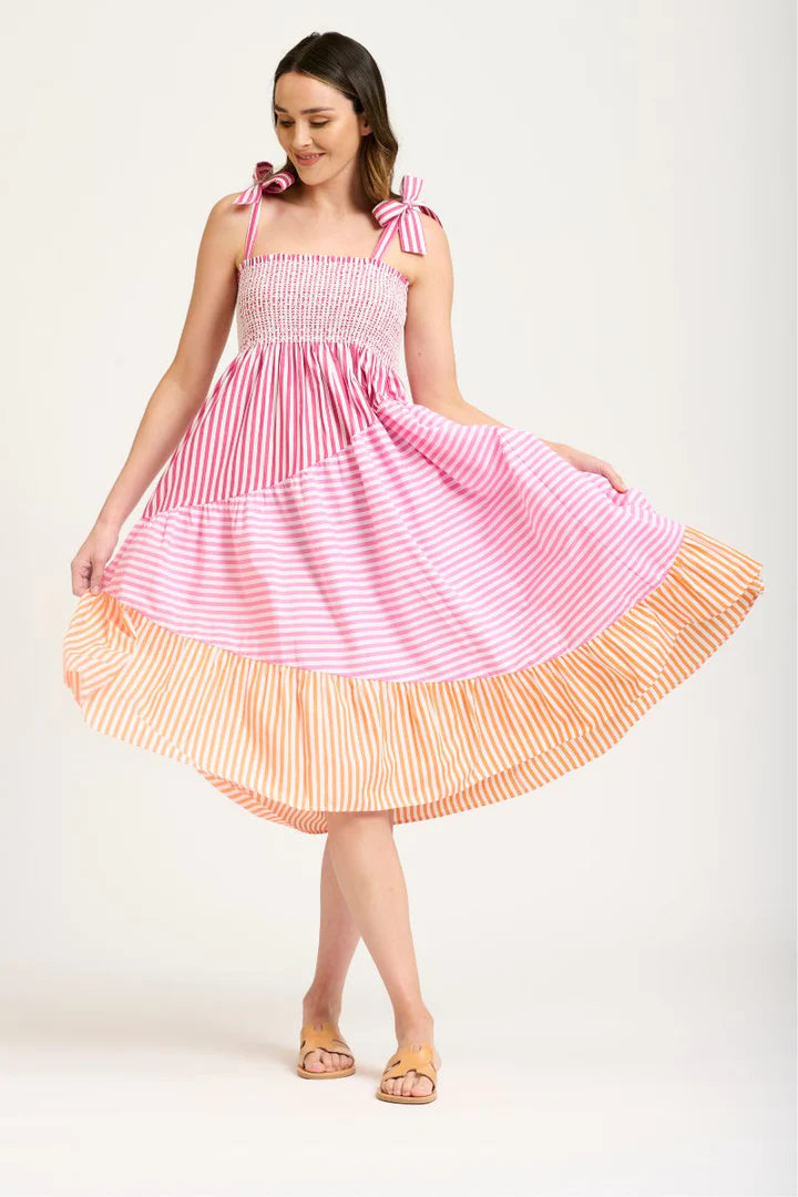 Shirty - The Tiered Skirt Dress - Fiesta Combo