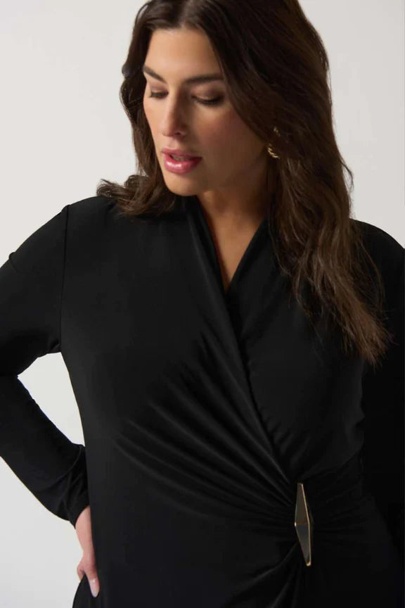 Joseph Ribkoff - Wrap Coulette Jumpsuit Black 233097